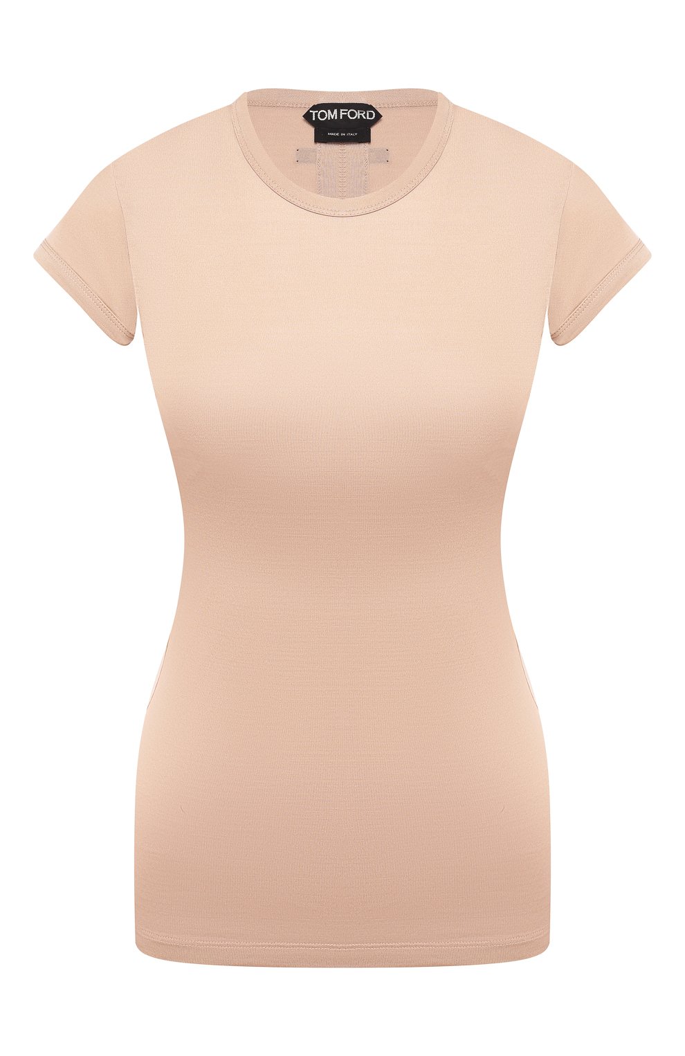 Шелковая футболка TOM FORD бежевого цвета по цене 118500 руб., арт. TSJ295-FAX025, фото 1 Шелковая футболка TOM FORD, арт. TSJ295-FAX025, фото 1