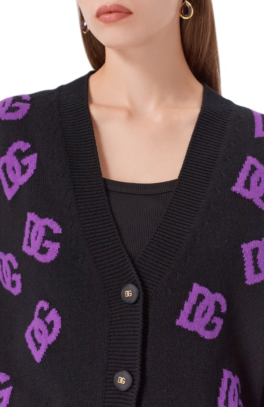 Шерстяной кардиган Dolce & Gabbana FXJ36T/JCVYX Чёрный  FXJ36T/JCVYX Фото 5