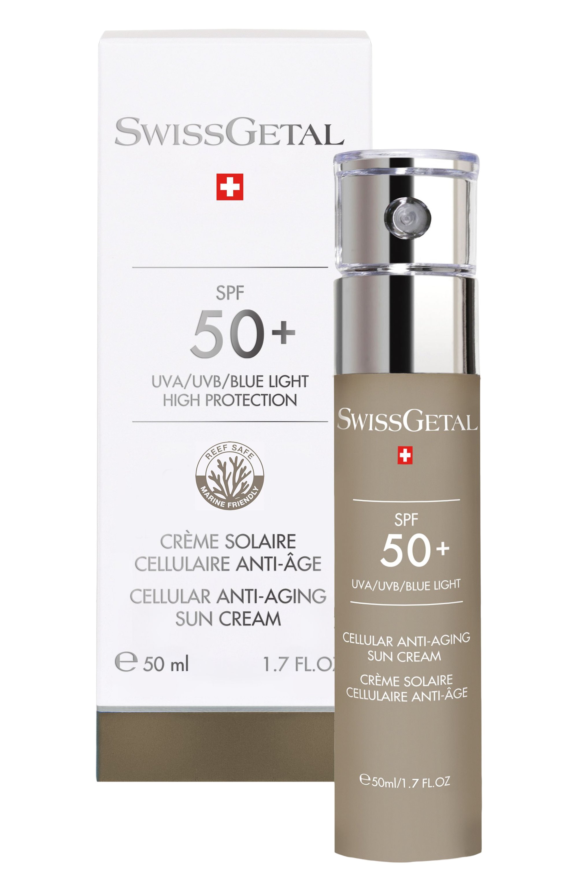 Солнцезащитный антивозрастной крем spf 50 (50ml) SWISSGETAL, арт. SU-300, фото 2