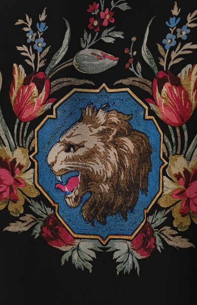 Шелковая блуза с воротником аскот и принтом на спинке GUCCI, арт. 467085/ZJP13, фото 5