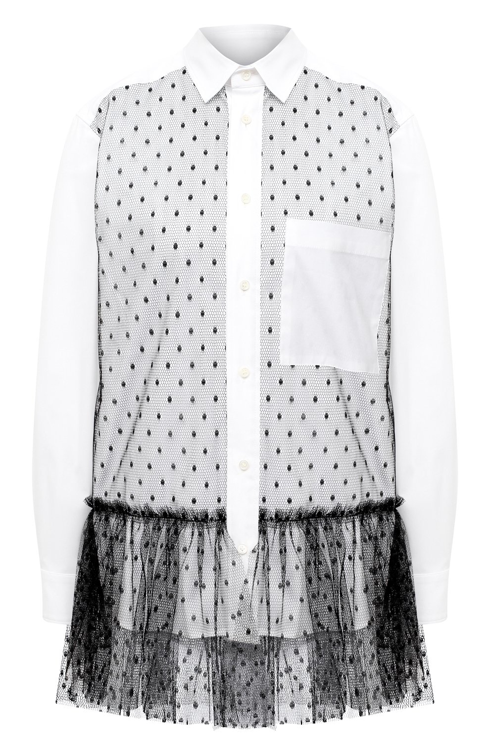 Хлопковая блузка REDVALENTINO черно-белого цвета по цене 52100 руб., арт. UR3ABD45/50K, фото 1 Хлопковая блузка REDVALENTINO, арт. UR3ABD45/50K, фото 1