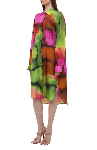 Шелковое платье DRIES VAN NOTEN разноцветного цвета по цене 92950 руб., арт. 221-031035-4336, фото 3 Шелковое платье DRIES VAN NOTEN, арт. 221-031035-4336, фото 3