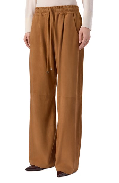Замшевые брюки KITON светло-коричневого цвета по цене 294500 руб., арт. D59172K0918F10, фото 3 Замшевые брюки KITON, арт. D59172K0918F10, фото 3