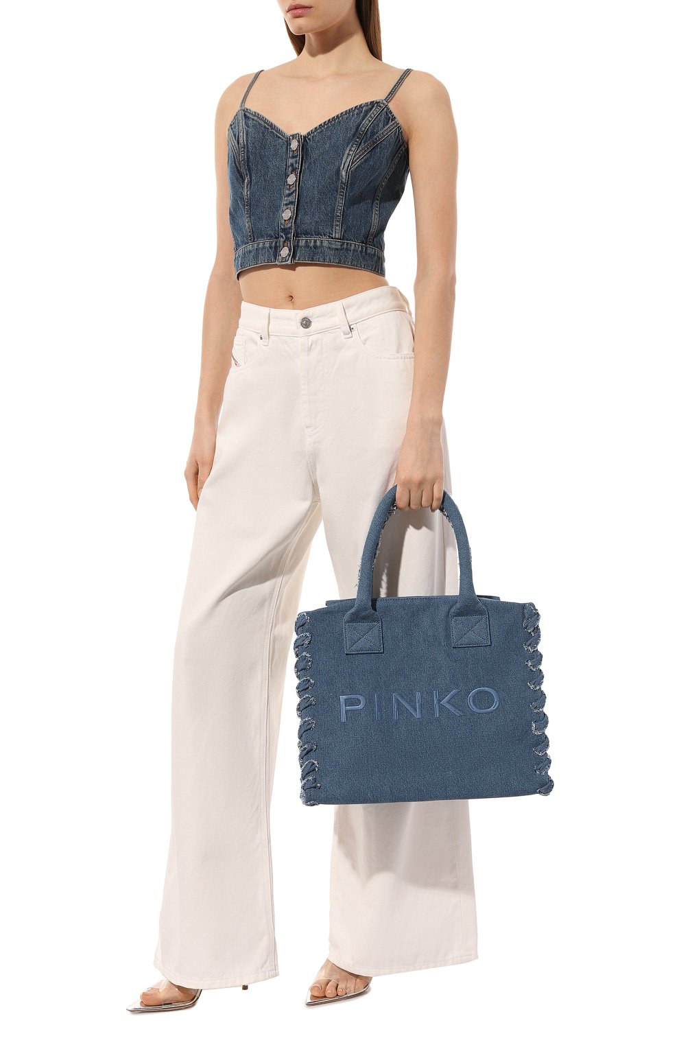 Сумка PINKO голубого цвета по цене 18300 руб., арт. 100782-A1WT, фото 7 Сумка PINKO, арт. 100782-A1WT, фото 7