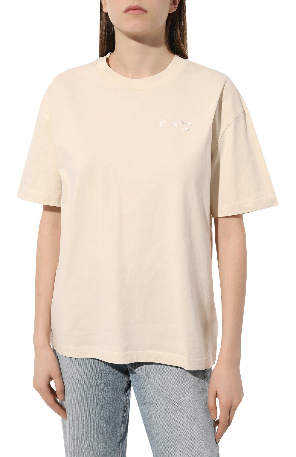 Хлопковая футболка OFF-WHITE, арт. OWAA089F22JER0010901, фото 3