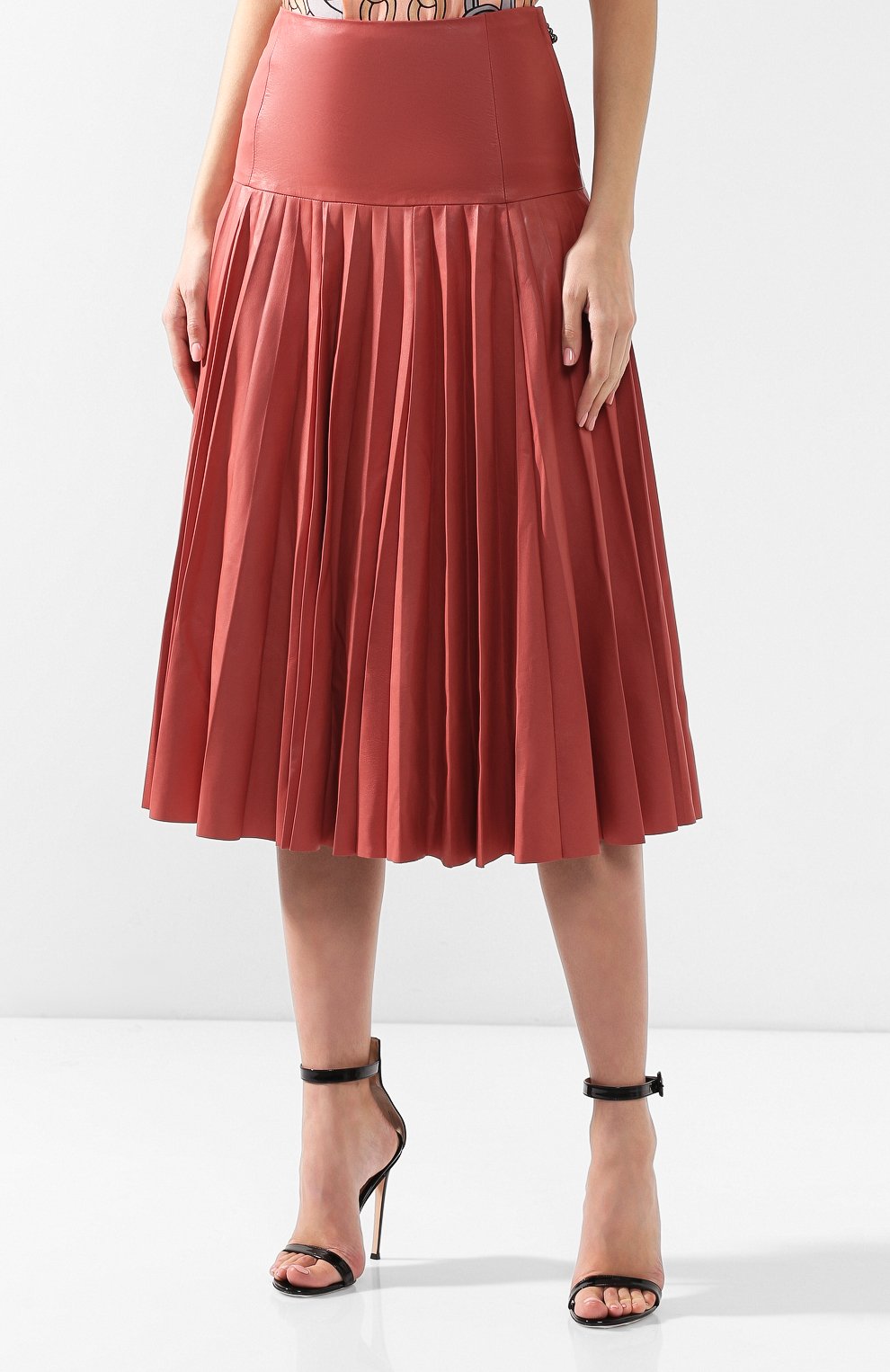 Кожаная юбка MARNI, арт. G0MX0092FU/LA709, фото 3