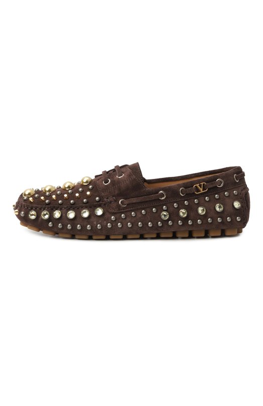 Замшевые мокасины Valentino 7W2S0MQ2/REW Коричневый  7W2S0MQ2/REW Фото 4