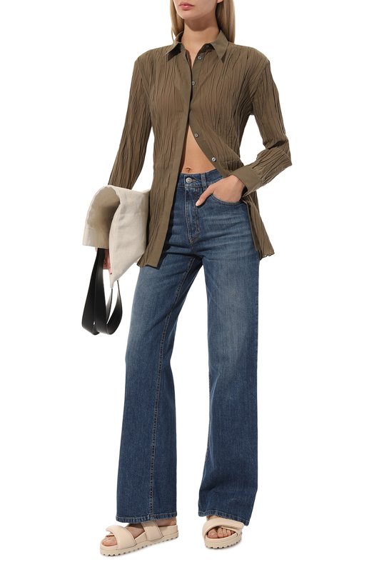 Кожаные шлепанцы Perni 11 GIABORGHINI Кремовый, фото 2