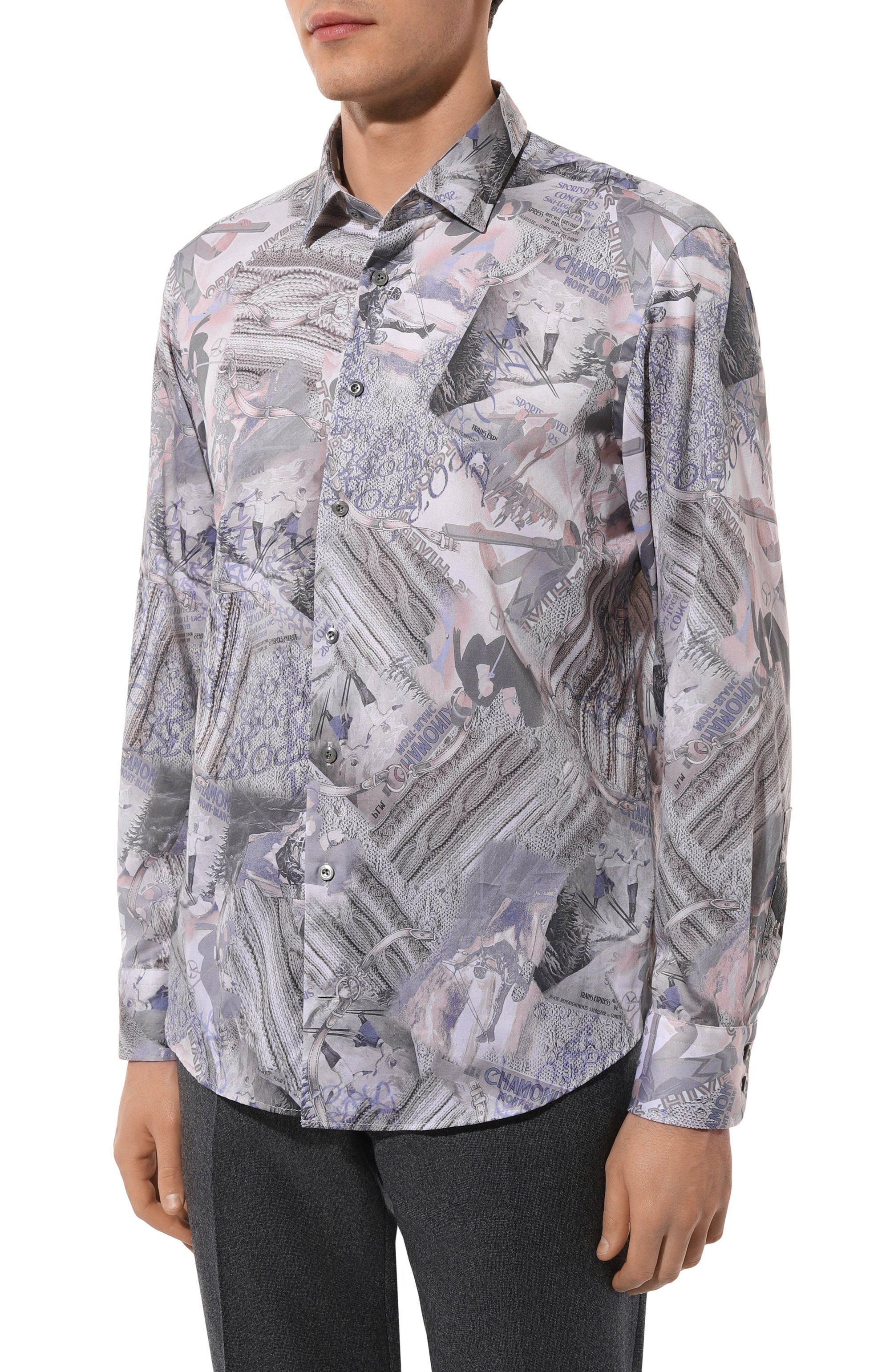 Хлопковая рубашка VAN LAACK серого цвета по цене 22750 руб., арт. RETIN-TF02K/177756, фото 3 Хлопковая рубашка VAN LAACK, арт. RETIN-TF02K/177756, фото 3