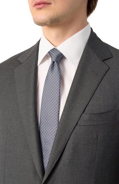 Шелковый галстук CANALI синего цвета по цене 18500 руб., арт. 18/HJ04190, фото 2 Шелковый галстук CANALI, арт. 18/HJ04190, фото 2