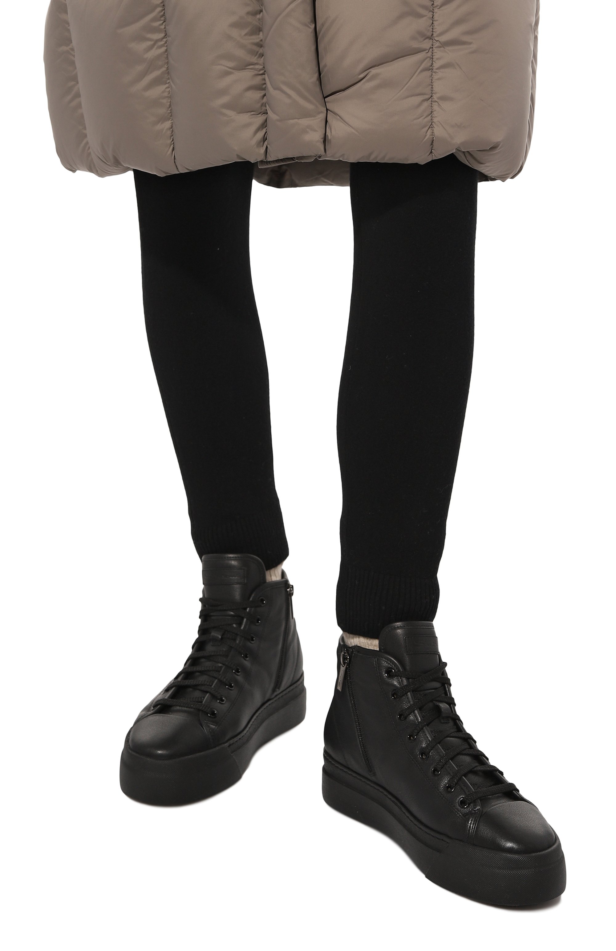 Кожаные кеды SANTONI, арт. WBGG61155NERPAIY, фото 3