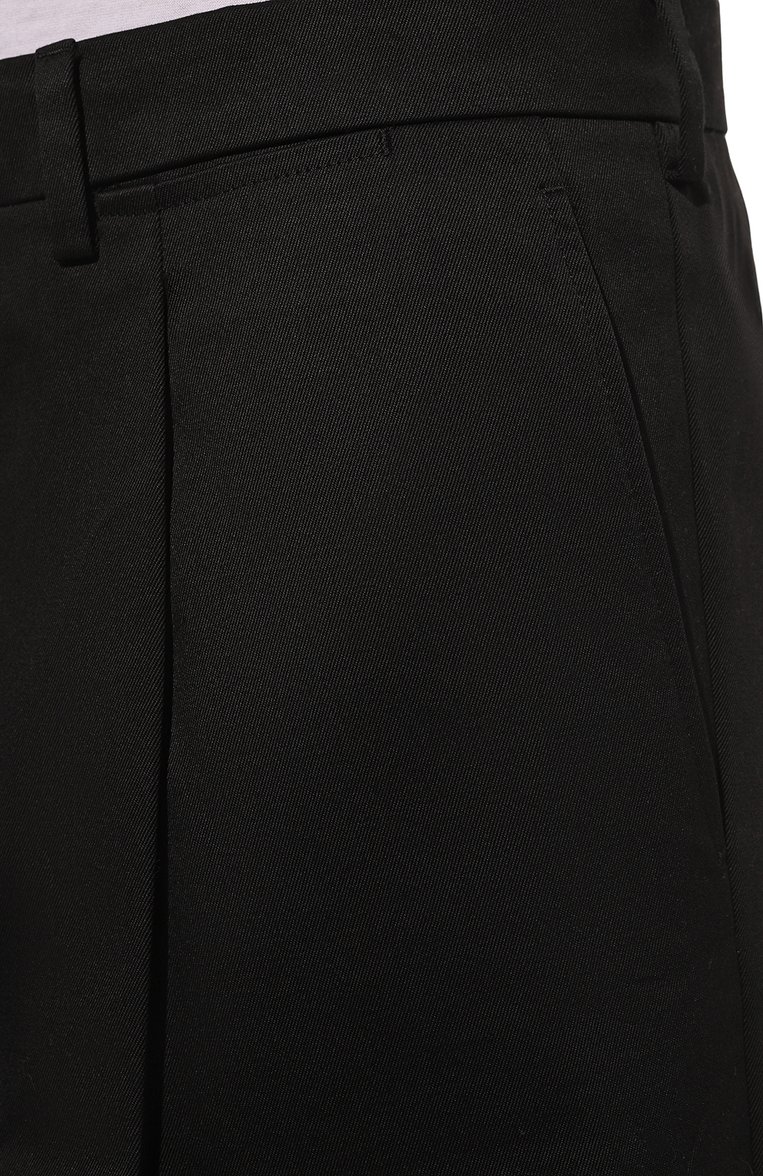Мужские хлопковые шорты PRADA черного цвета, арт. UP0086-1UPX-F0002-201 | Фото 5 (Длина Шорты М: До колена; Случай: Формальный; Принт: Без принта; Стили: Кэжуэл; Материал внешний: Хлопок; Материал: Хлопок)