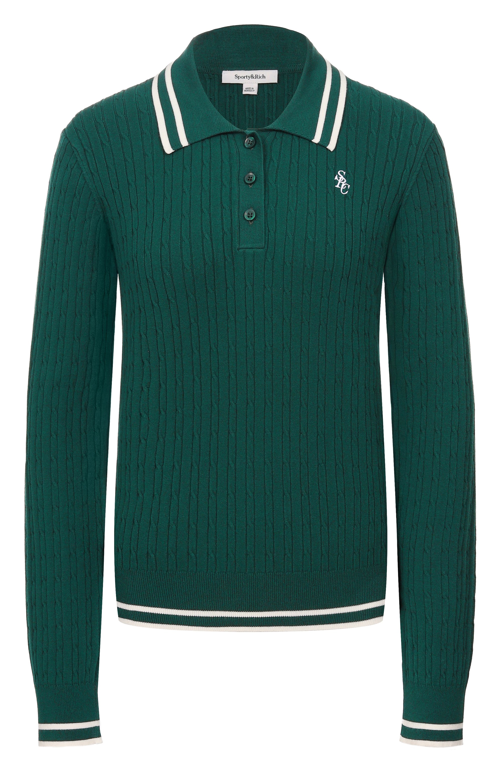 Поло из вискозы SPORTY AND RICH, арт. ST03761302GR55, фото 1