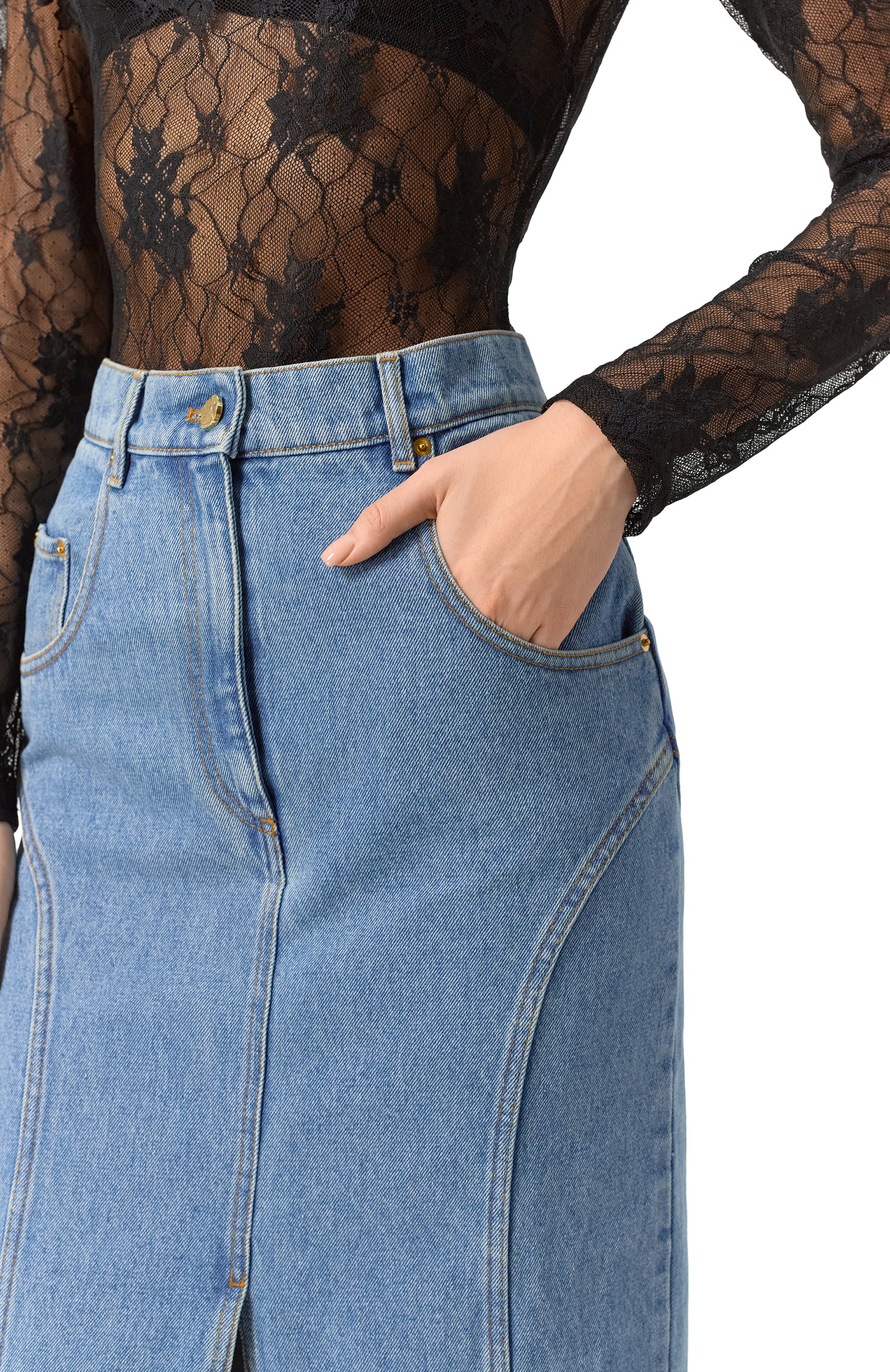 Джинсовая юбка NINA RICCI, арт. 24ADJU026/C01072, фото 5