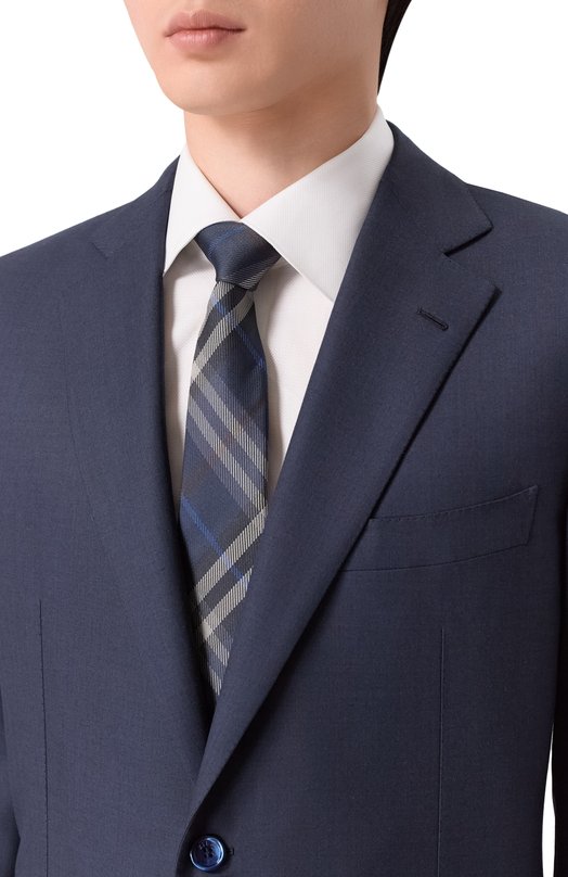 Шелковый галстук Burberry 8121592 Синий  8121592 Фото 2