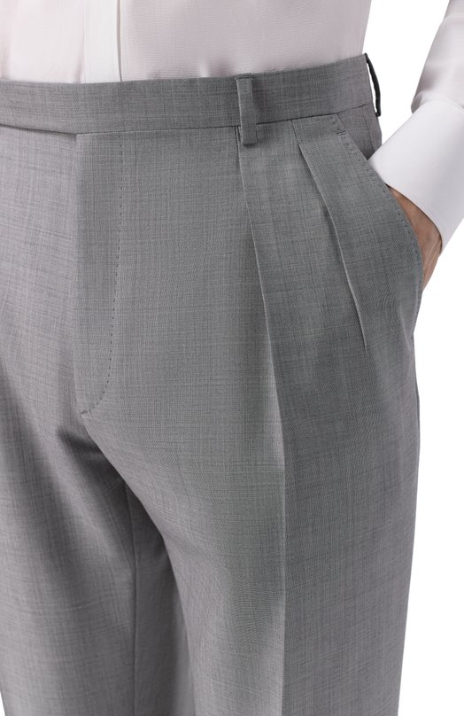 Шерстяные брюки Brioni RP3I0L/P1A0X Серый  RP3I0L/P1A0X Фото 5