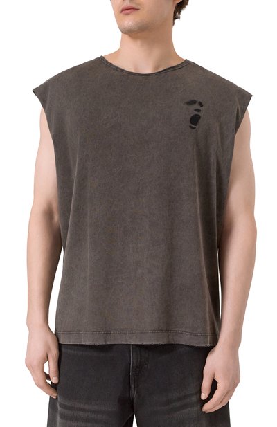 Хлопковая майка AN OTHER DATE темно-серого цвета по цене 17550 руб., арт. S25MA0DTA157, фото 3 Хлопковая майка AN OTHER DATE, арт. S25MA0DTA157, фото 3