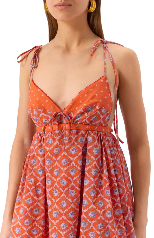 Хлопковое платье Ulyana Sergeenko ABC001SS24P1165Т24 Оранжевый  ABC001SS24P1165Т24 Фото 5