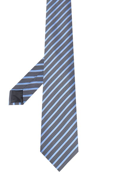 Шелковый галстук с узором ZEGNA голубого цвета по цене 22850 руб., арт. Z4E19/1XW, фото 2 Шелковый галстук с узором ZEGNA, арт. Z4E19/1XW, фото 2