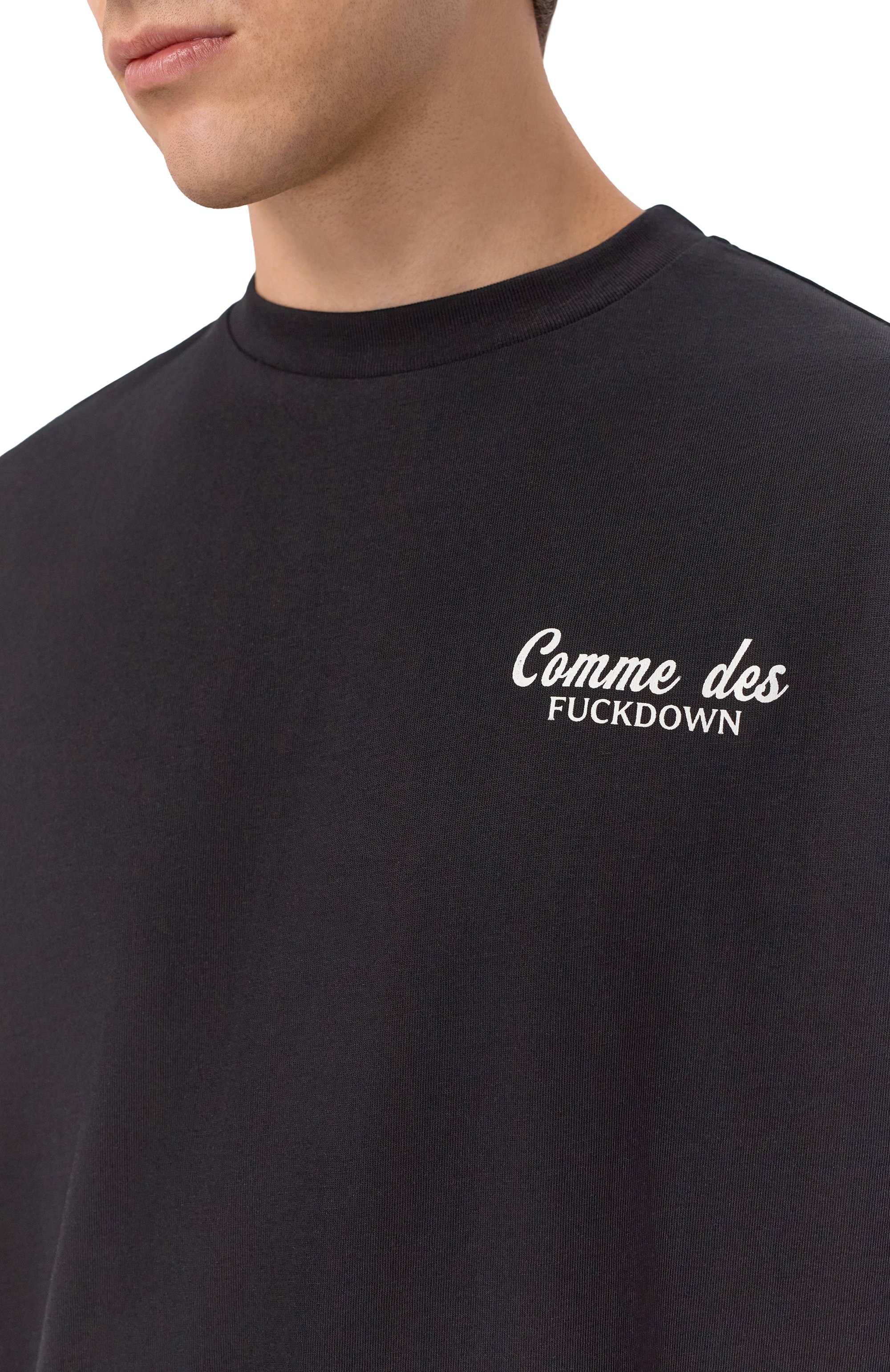 Хлопковая футболка COMME DES FUCKDOWN черного цвета по цене 8710 руб., арт. CFABW01668, фото 5 Хлопковая футболка COMME DES FUCKDOWN, арт. CFABW01668, фото 5