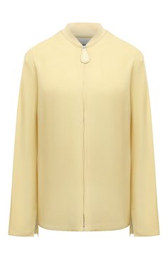 Женская рубашка из вискозы JIL SANDER желтого цвета, арт. J52DL0009/J65182 | Фото 2 (Рукава: Длинные; Принт: Без принта; Женское Кросс-КТ: Рубашка-одежда; Длина (для то�пов): Удлиненные; Материал сплава: Проставлено; Материал внешний: Вискоза; Драгоценные камни: Проставлено; Стили: Кэжуэл)