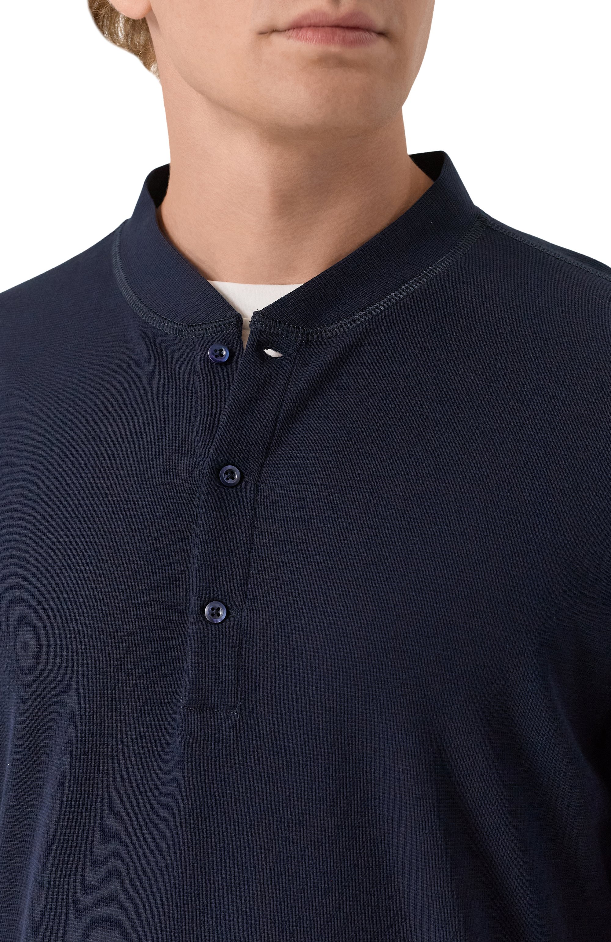 Лонгслив-хенли из хлопка и шелка BRUNELLO CUCINELLI, арт. MW8661365, фото 5