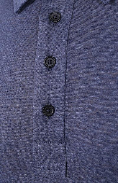 Льняное поло ZEGNA синего цвета по цене 39950 руб., арт. UU564/723, фото 5 Льняное поло ZEGNA, арт. UU564/723, фото 5