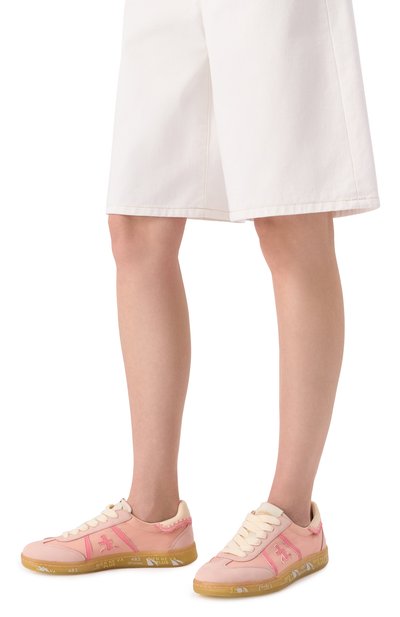 Комбинированные кеды bonnie-d PREMIATA светло-розового цвета по цене 25200 руб., арт. B0NNIED/VAR 7351, фото 3 Комбинированные кеды bonnie-d PREMIATA, арт. B0NNIED/VAR 7351, фото 3