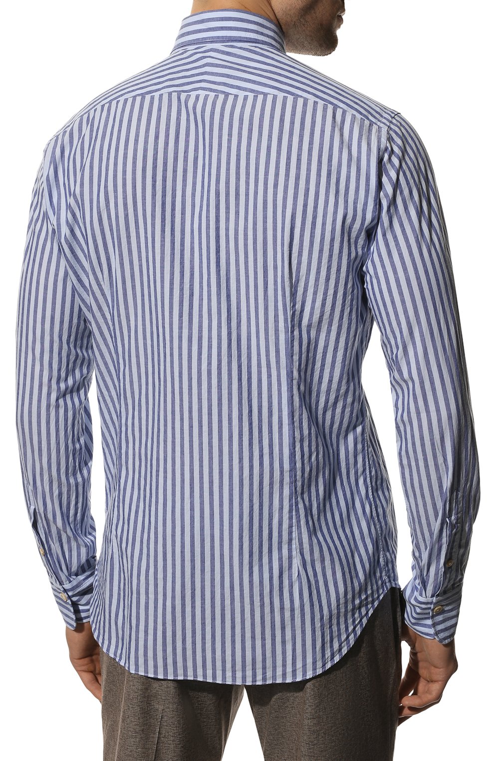 Рубашка из хлопка и льна ALESSANDRO GHERARDI синего цвета по цене 22350 руб., арт. D0UBLEL/6630, фото 4 Рубашка из хлопка и льна ALESSANDRO GHERARDI, арт. D0UBLEL/6630, фото 4