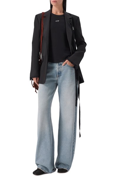 Хлопковая футболка ANN DEMEULEMEESTER черного цвета по цене 32800 руб., арт. B0014239/FA206, фото 2 Хлопковая футболка ANN DEMEULEMEESTER, арт. B0014239/FA206, фото 2