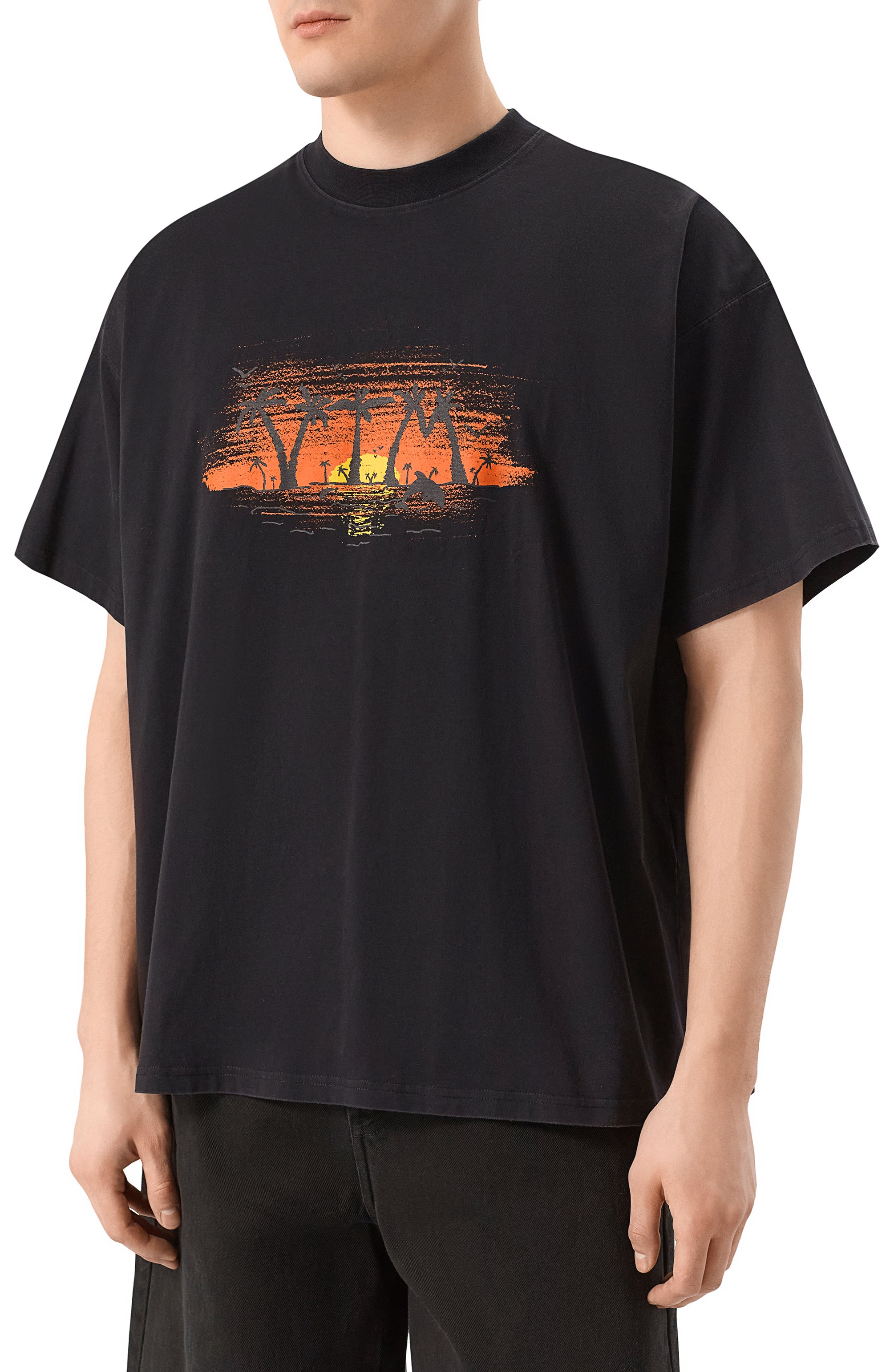 Хлопковая футболка VETEMENTS черного цвета по цене 69700 руб., арт. UA66TR720B, фото 7 Хлопковая футболка VETEMENTS, арт. UA66TR720B, фото 7