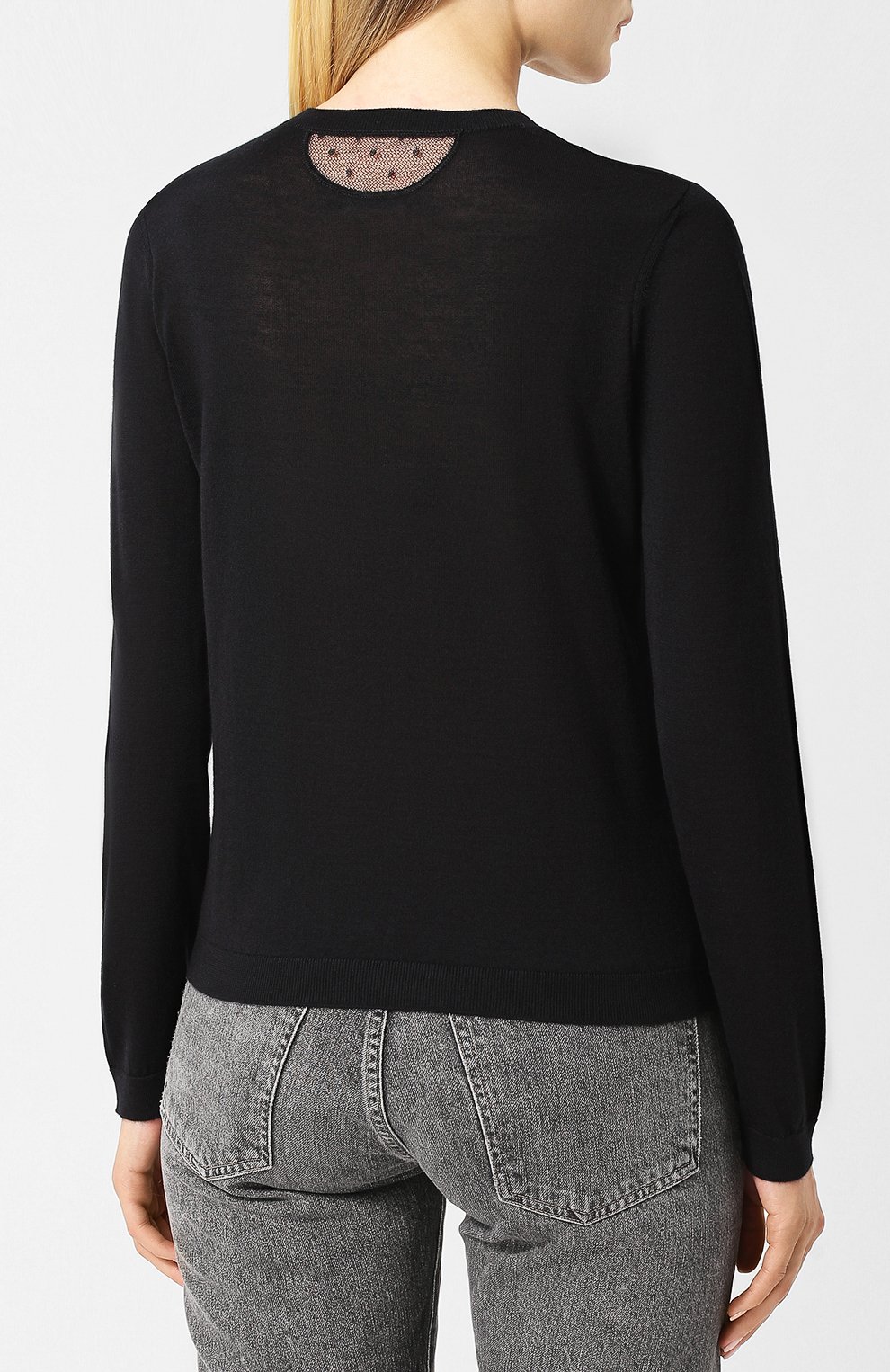 Однотонный пуловер из смеси кашемира и шелка REDVALENTINO, арт. QR3KC04L/1W7, фото 4