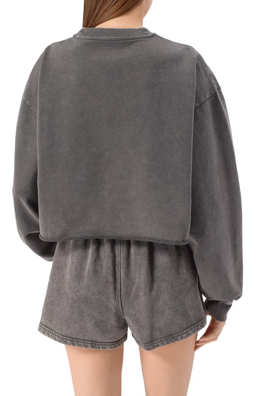 Хлопковый свитшот Alexander Wang 1CC3251081 Серый  1CC3251081 Фото 4