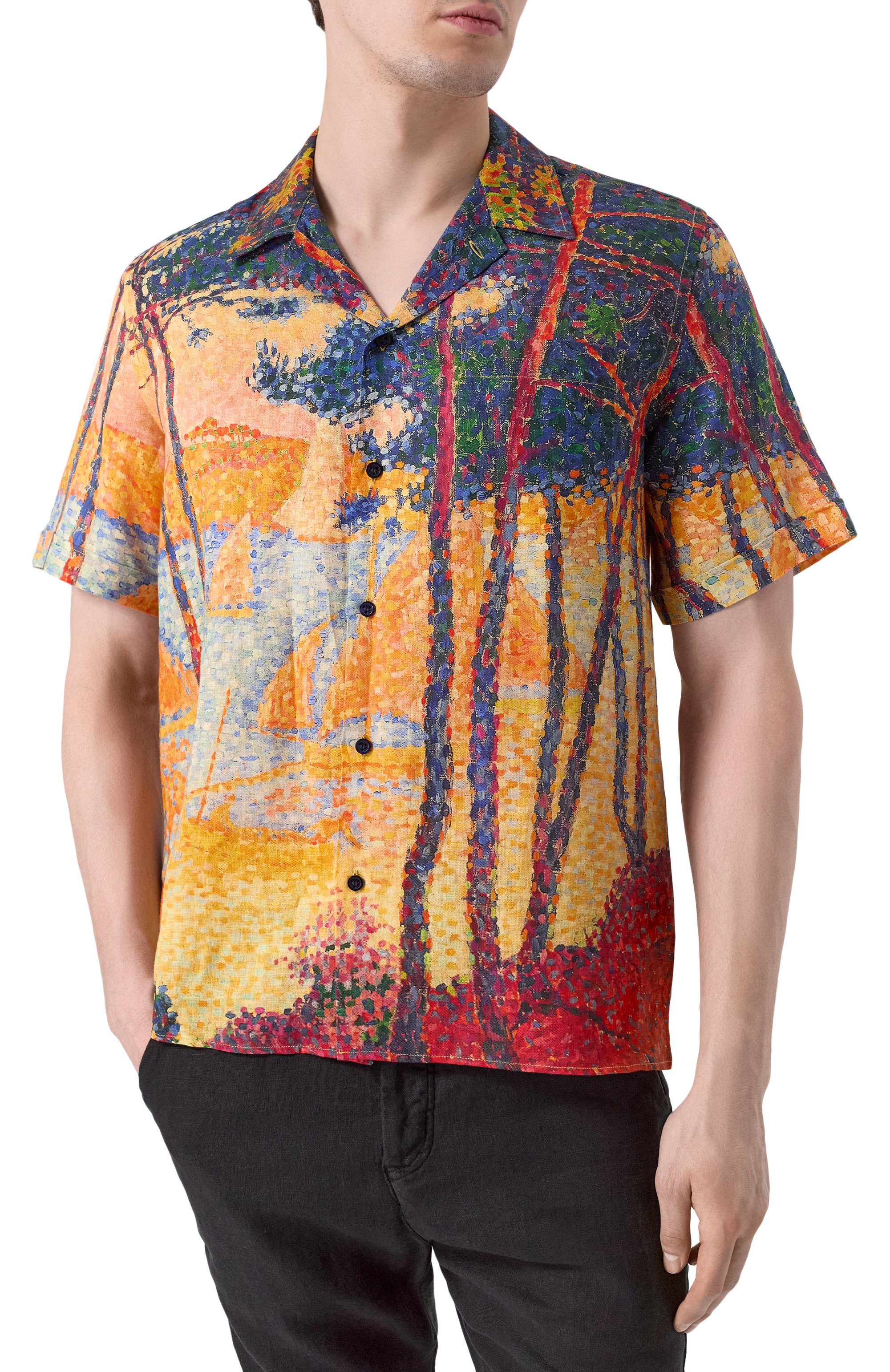  Льняная рубашка vilebrequin x paul signac VILEBREQUIN, арт. CHELLY/AU266, фото 3