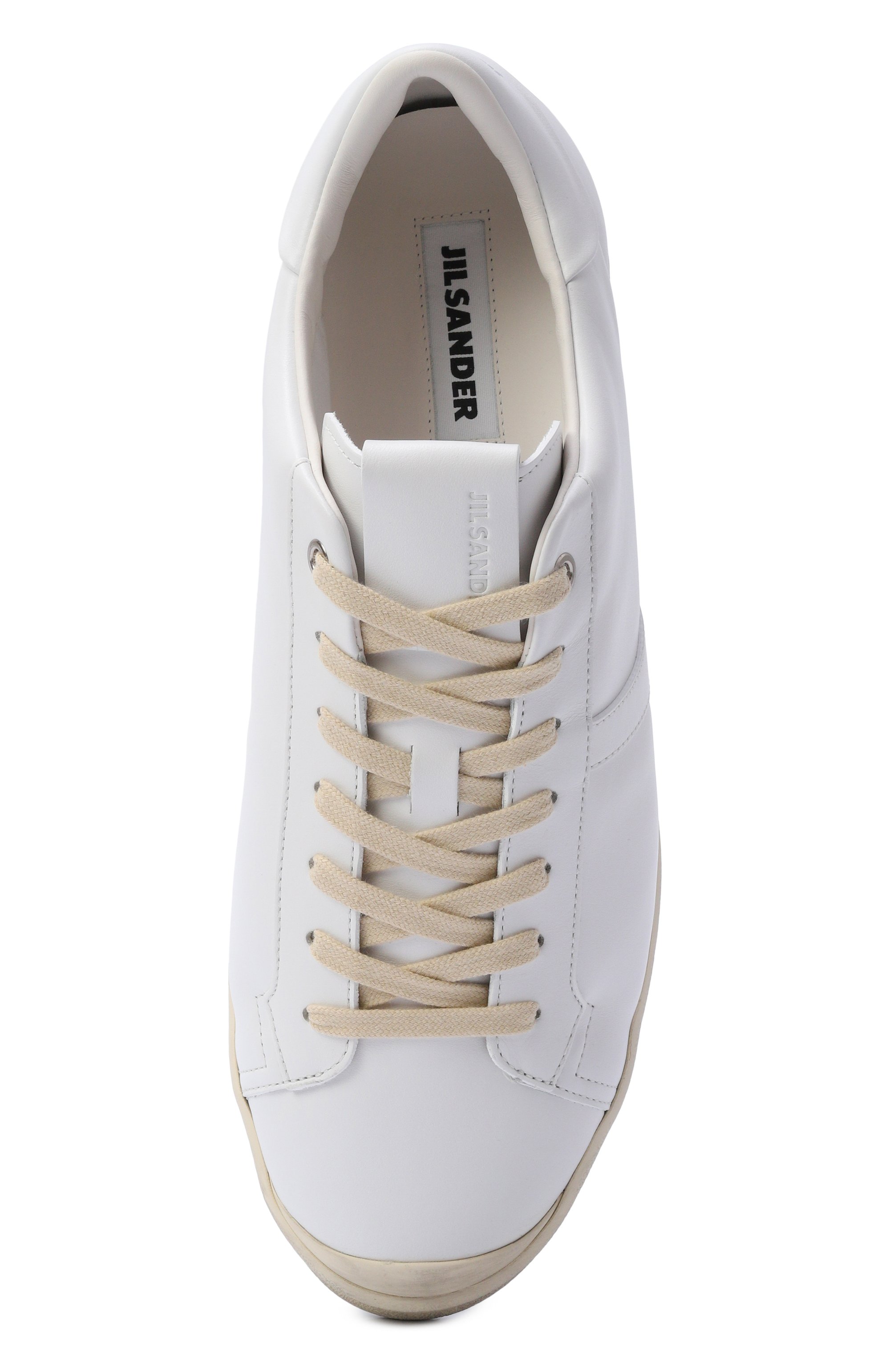Кожаные кеды JIL SANDER белого цвета по цене 95700 руб., арт. J33WS0055/P7823, фото 5 Кожаные кеды JIL SANDER, арт. J33WS0055/P7823, фото 5