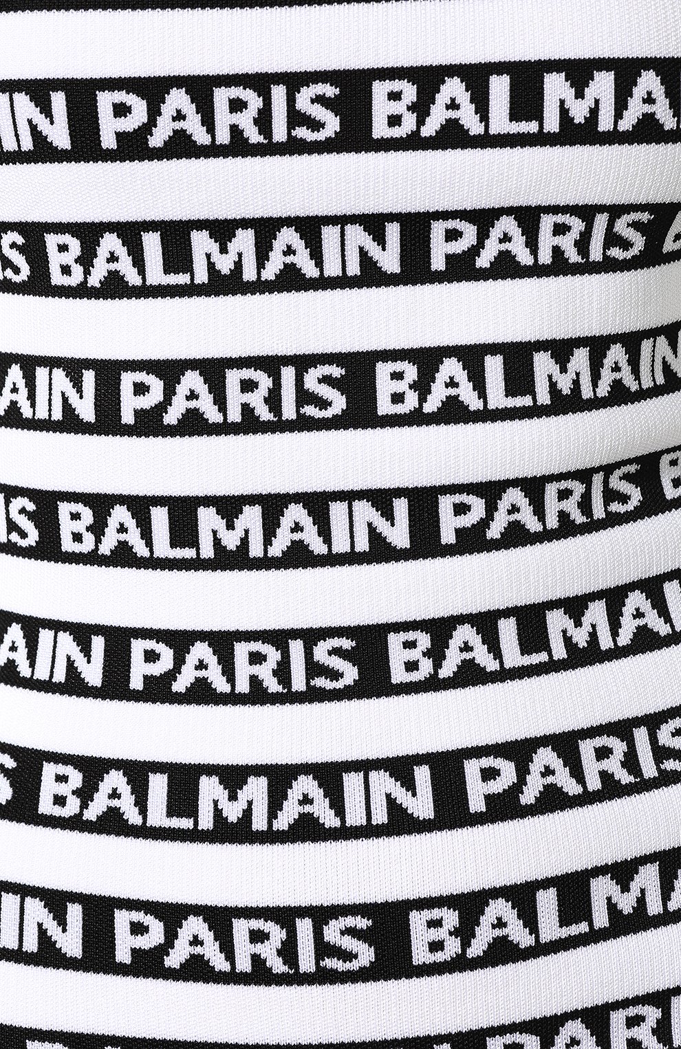 Вязаное боди с логотипом бренда BALMAIN черно-белого цвета по цене 118500 руб., арт. PF00965/K220, фото 5 Вязаное боди с логотипом бренда BALMAIN, арт. PF00965/K220, фото 5