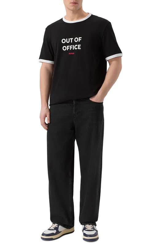 Хлопковая футболка HUGO 50556545 Чёрный  50556545 Фото 2