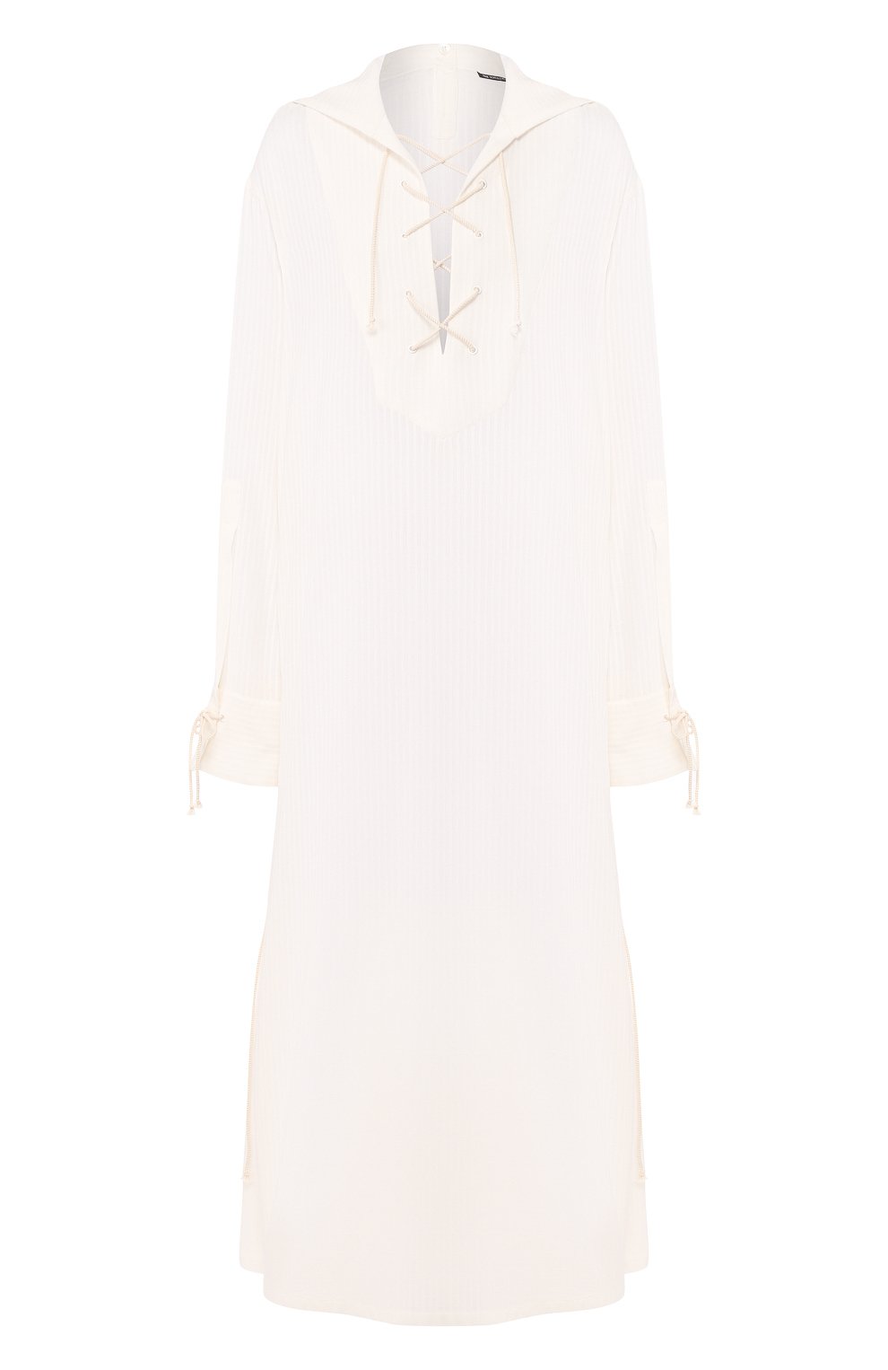 Платье из смеси вискозы и хлопка ANN DEMEULEMEESTER бежевого цвета по цене 106500 руб., арт. 2001-2216-P-156-005, фото 1 Платье из смеси вискозы и хлопка ANN DEMEULEMEESTER, арт. 2001-2216-P-156-005, фото 1