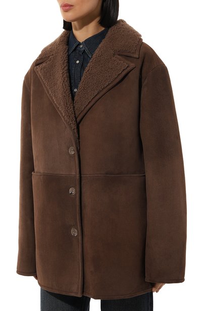 Дубленка из овчины LOULOU DE SAISON коричневого цвета по цене 174000 руб., арт. CIREB0, фото 3 Дубленка из овчины LOULOU DE SAISON, арт. CIREB0, фото 3