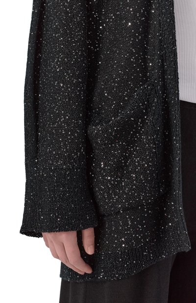 Кардиган с отделкой пайетками FREEAGE черного цвета по цене 38060 руб., арт. S26.CR109P.1889.900, фото 5 Кардиган с отделкой пайетками FREEAGE, арт. S26.CR109P.1889.900, фото 5