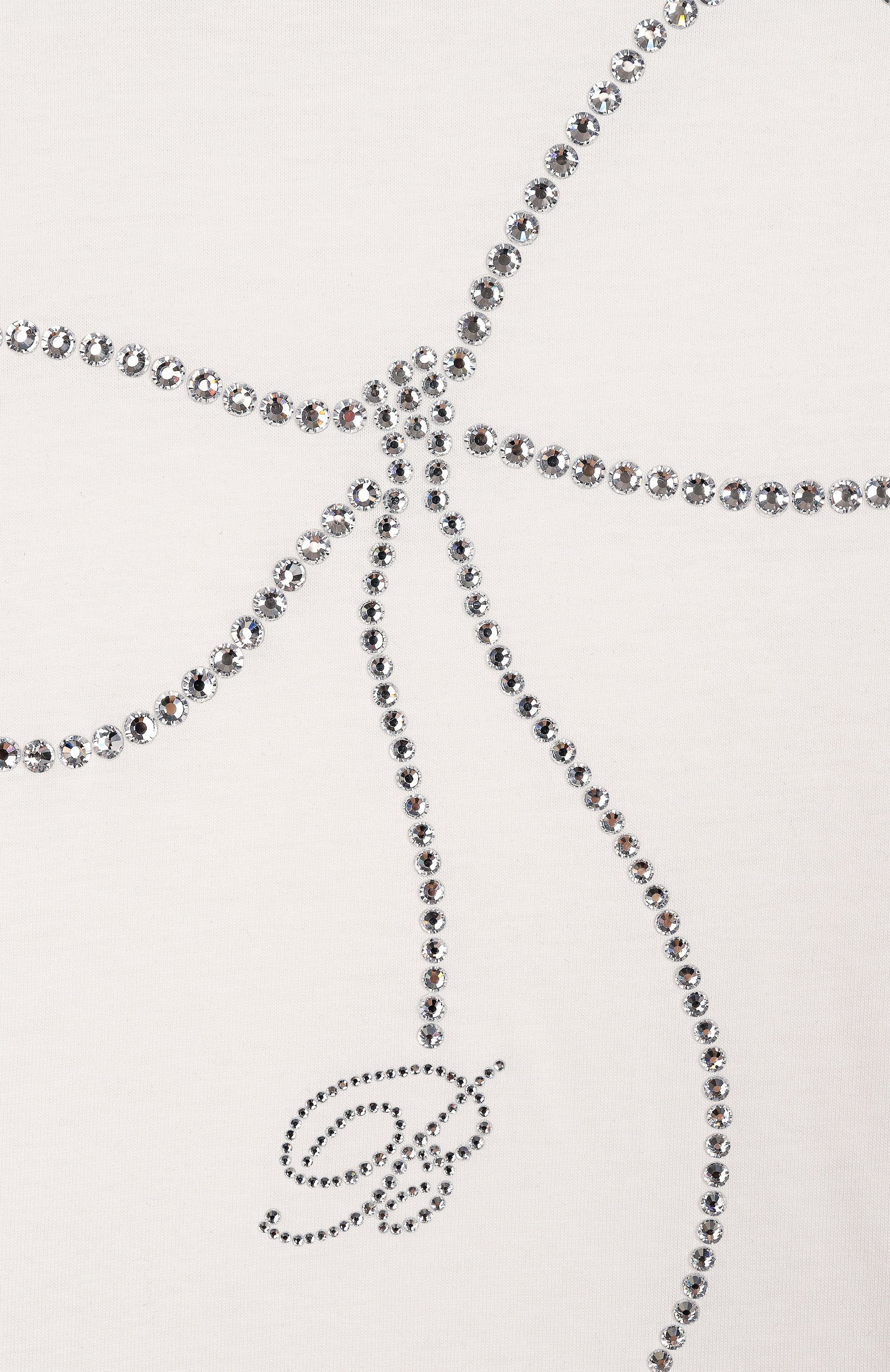 Хлопковая футболка BLUMARINE кремового цвета по цене 16000 руб., арт. BFTS0100/JF054/6-12A, фото 3 Хлопковая футболка BLUMARINE, арт. BFTS0100/JF054/6-12A, фото 3