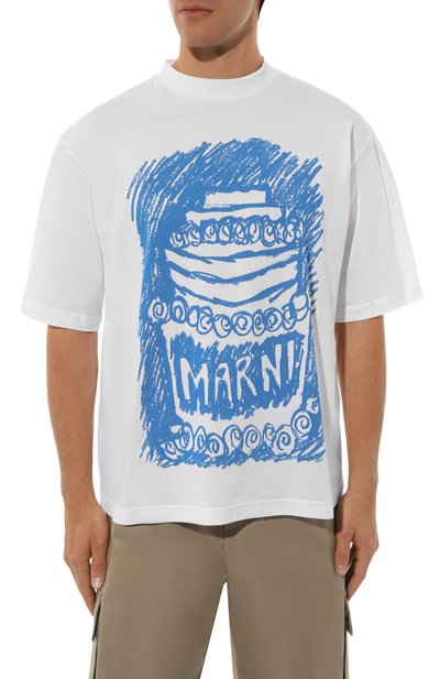 Хлопковая футболка MARNI, арт. HUMU0223PW/USCX12, фото 3