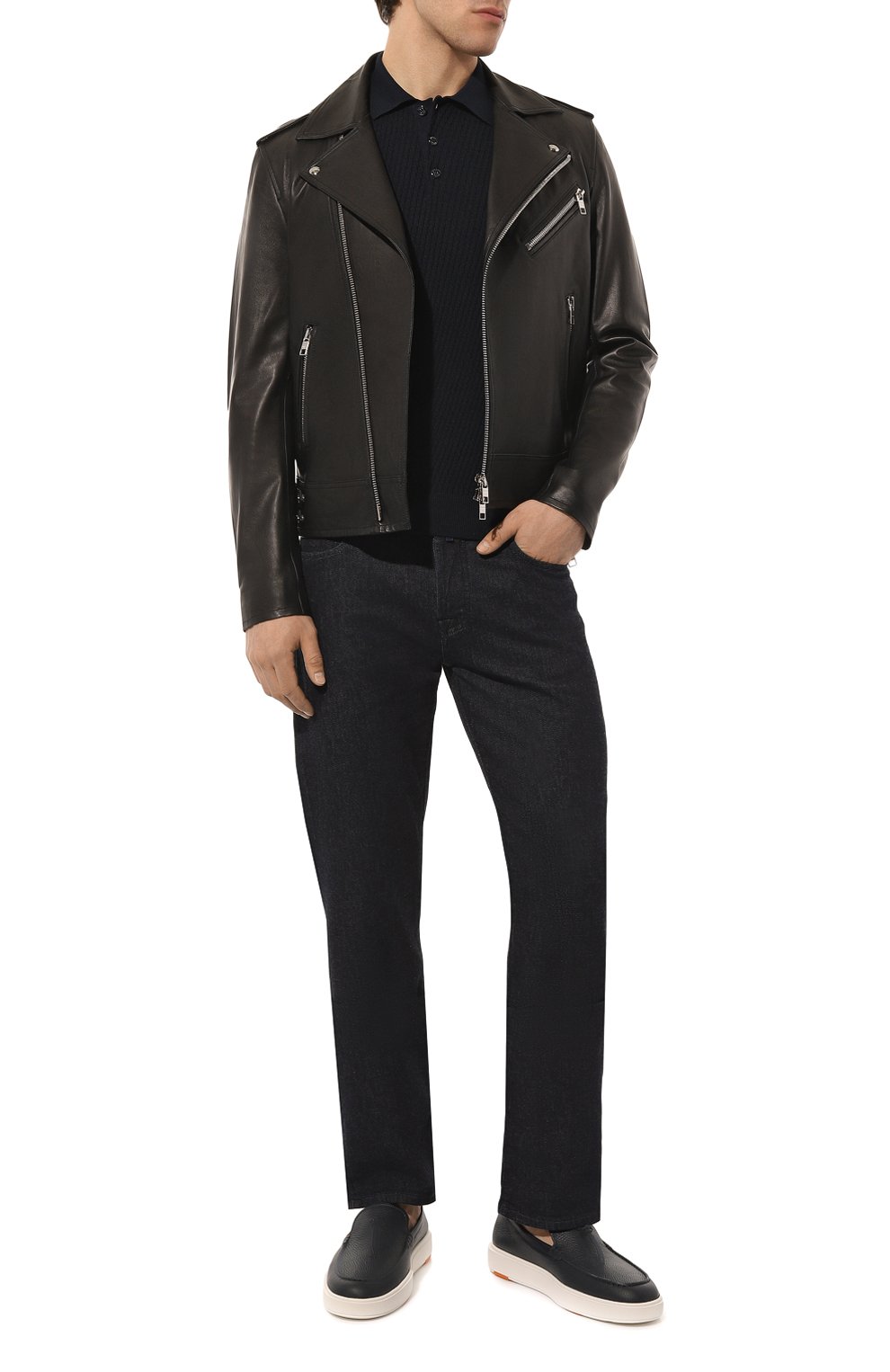 Кожаные слипоны SANTONI, арт. MBCD21439BARCSB4U55, фото 2