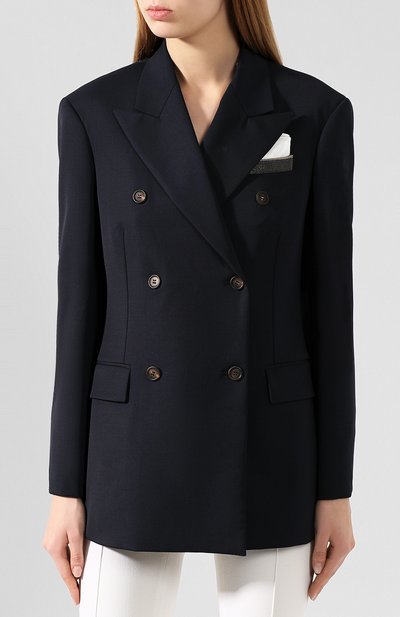 Шерстяной жакет BRUNELLO CUCINELLI синего цвета по цене 499500 руб., арт. MB5268700, фото 3 Шерстяной жакет BRUNELLO CUCINELLI, арт. MB5268700, фото 3
