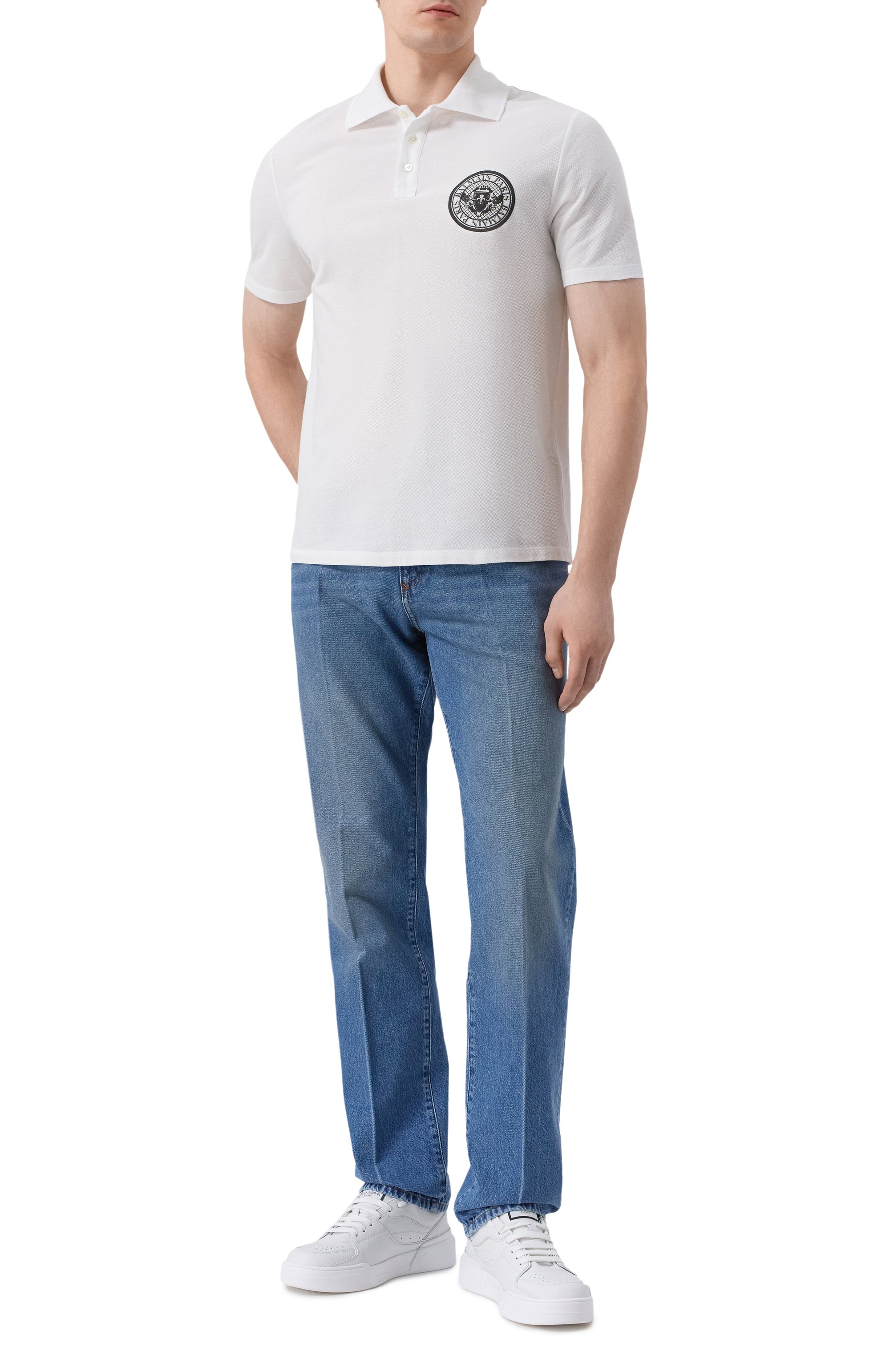 Хлопковое поло BALMAIN, арт. EH1GC026/BC94, фото 2