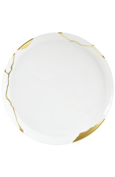 Блюдо для торта kintsugi BERNARDAUD золотого цвета, арт. 1095/21267 | Фото 1 (Интерьер Кросс-КТ: Обеденная посуда; Ограничения доставки: fragile-2)