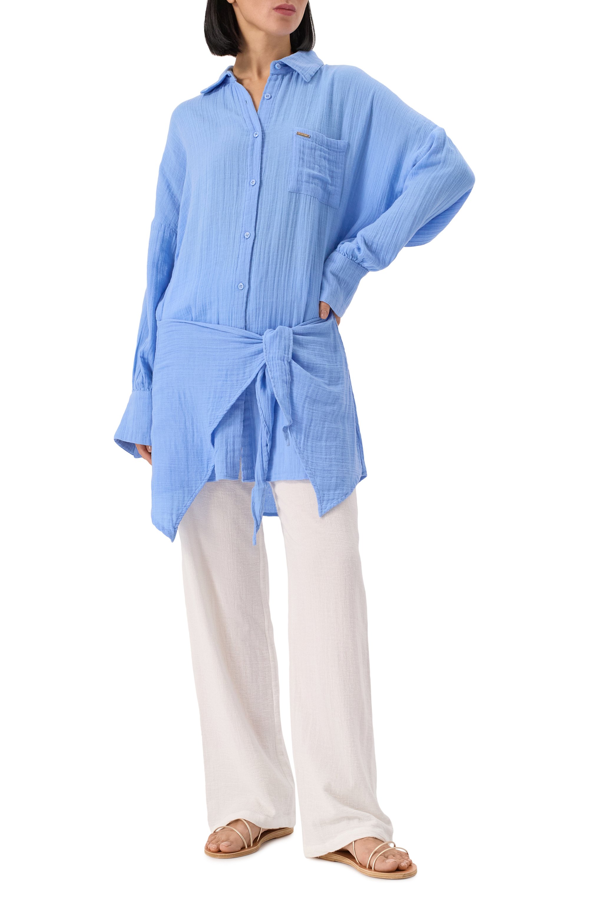 Хлопковая рубашка MELISSA ODABASH, арт. SARA CR, фото 2