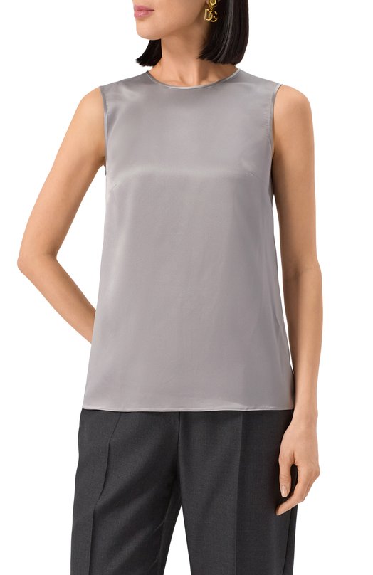 Атласный топ Dolce & Gabbana F7ZZCT/FU1UU Серый  F7ZZCT/FU1UU Фото 3