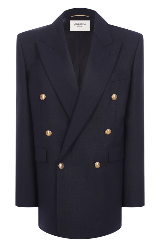 Шерстяной жакет Saint Laurent 823616/Y5K32 Синий 823616/Y5K32