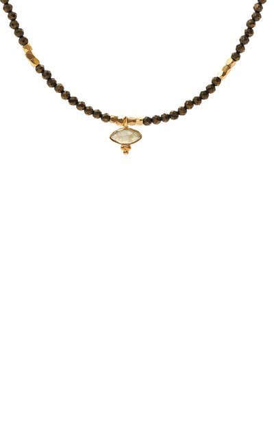 Колье HANKA_IN темно-серого цвета по цене 18900 руб., арт. EYE-CH-PYR-LAB-1M, фото 3 Колье HANKA_IN, арт. EYE-CH-PYR-LAB-1M, фото 3